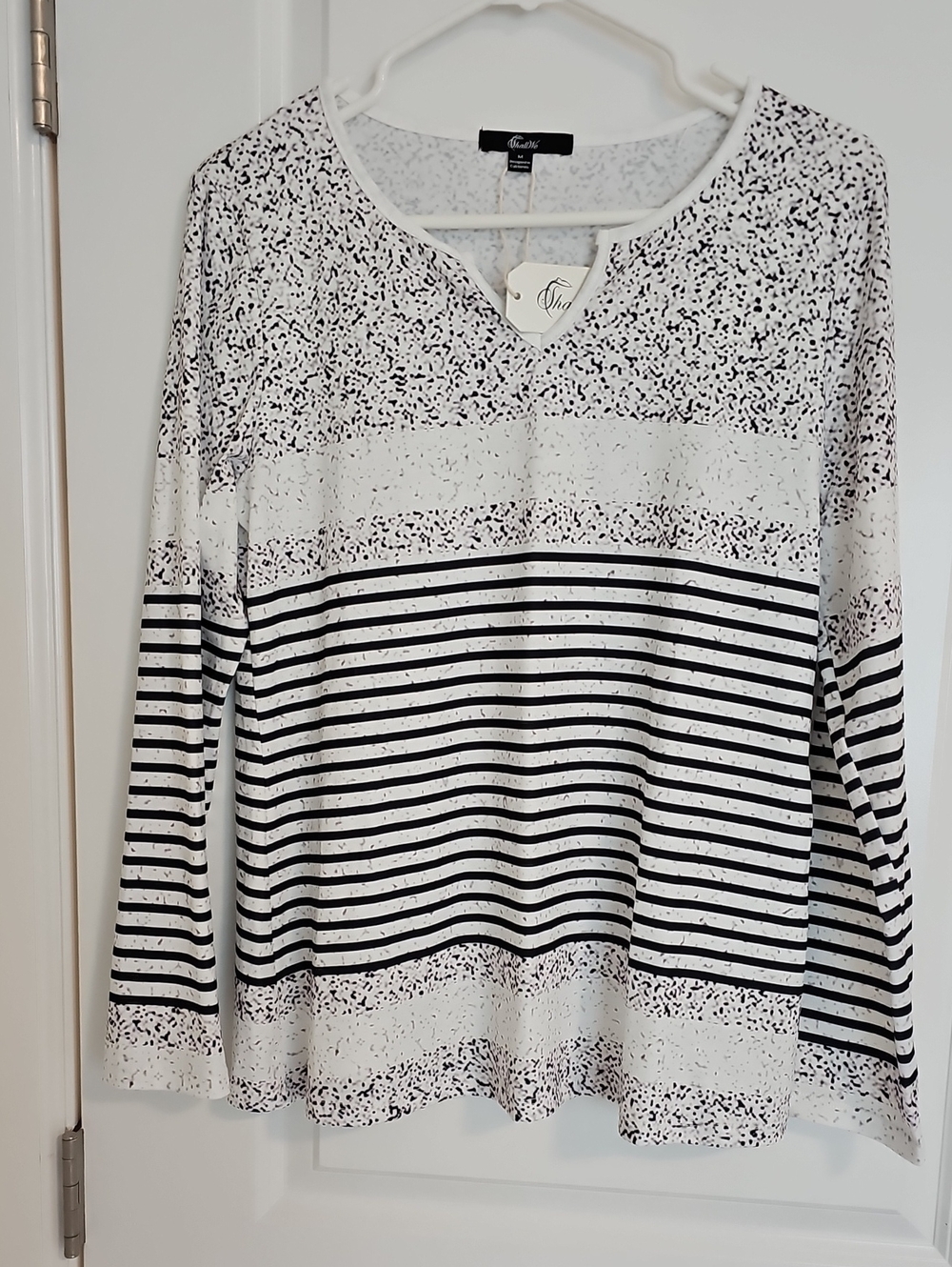 Black & White Patterned Long Sleeve Tee